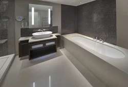 Bathtub with artificial stone photo
