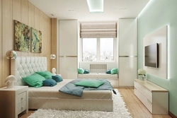 Bedroom design 13 sq m photo with one