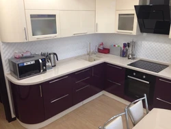 Corner kitchen plan photo