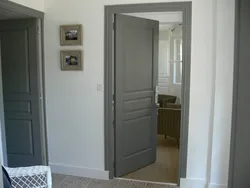 Dark gray doors in the interior of the apartment