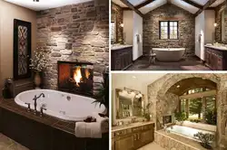 Bathroom design with stone photo