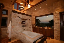 Bathroom design with stone photo