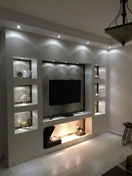 Niche for TV in living room design