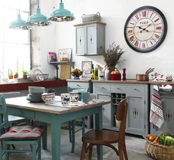 Large clock in the kitchen interior
