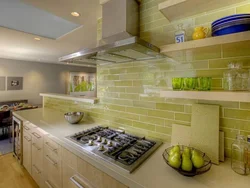 Tiled kitchen one wall photo