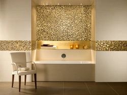 Golden bathroom interior