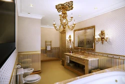 Golden bathroom interior