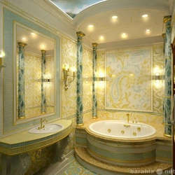 Golden bathroom interior