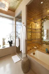 Golden bathroom interior