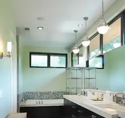 Bathroom ceiling lamps in the interior