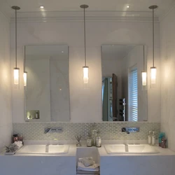 Bathroom ceiling lamps in the interior