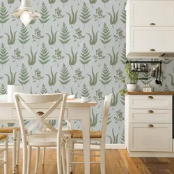 Wallpaper With A Pattern In The Kitchen Photo