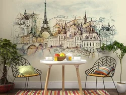 Kitchen Design Drawing On The Wall