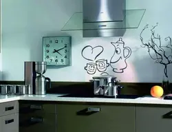 Kitchen design drawing on the wall