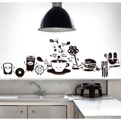 Kitchen design drawing on the wall