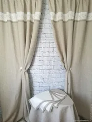 Linen curtains for the living room photo