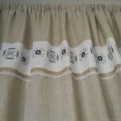 Linen curtains for the living room photo