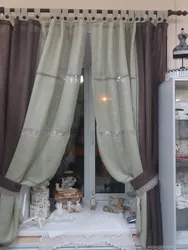 Linen curtains for the living room photo