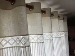 Linen curtains for the living room photo