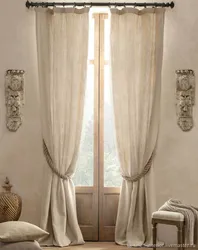 Linen curtains for the living room photo