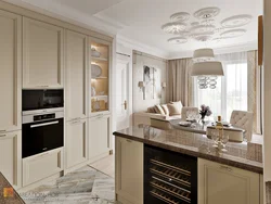 Neoclassical kitchens in the interior of the house