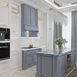 Neoclassical kitchens in the interior of the house