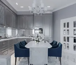 Neoclassical kitchens in the interior of the house
