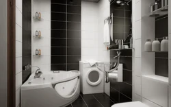 Bathroom in Khrushchev design black and white