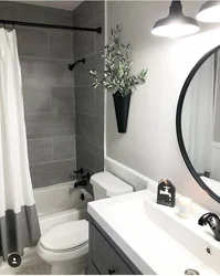 Bathroom in Khrushchev design black and white