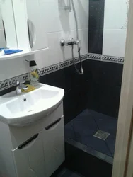 Bathroom in Khrushchev design black and white