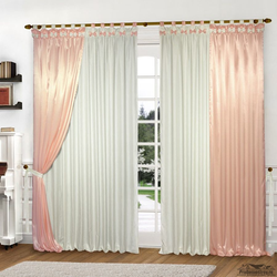 Two-color combined curtains for the living room photo in the interior