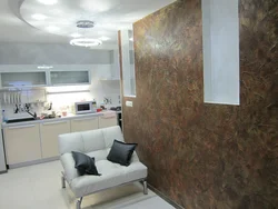 Decorative plaster for kitchen walls, washable photo