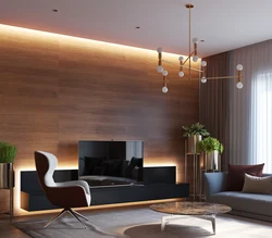 Decorating apartment walls with laminate design photo