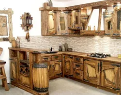 Wooden kitchen furniture photo