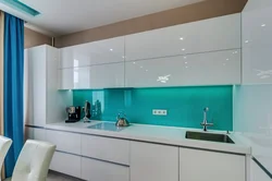 Azure kitchen in the interior