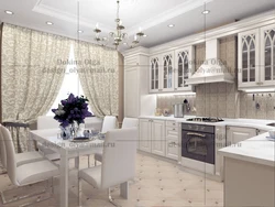 Kitchen design in a classic style in light