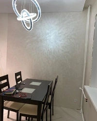Wet Silk Decorative Plaster In The Kitchen Interior