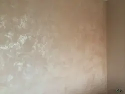 Wet silk decorative plaster in the kitchen interior