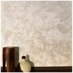 Wet Silk Decorative Plaster In The Kitchen Interior