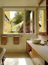 Bath room with window photo