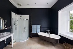 Bath interior in dark colors