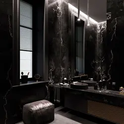 Bath interior in dark colors