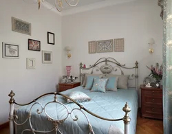 Bedroom with wrought iron bed interior