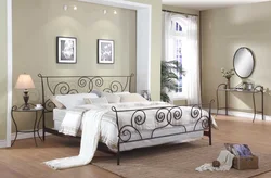 Bedroom with wrought iron bed interior