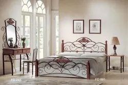 Bedroom with wrought iron bed interior