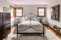 Bedroom with wrought iron bed interior