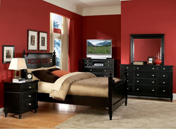 Combination of dark brown in the bedroom interior