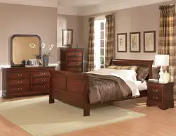 Combination of dark brown in the bedroom interior