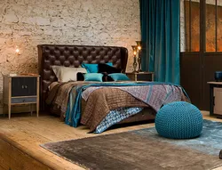 Combination Of Dark Brown In The Bedroom Interior