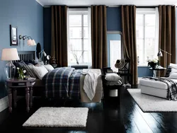 Combination of dark brown in the bedroom interior